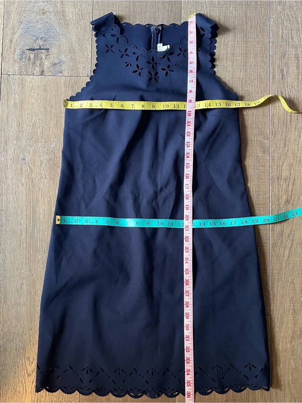 J. Crew Laser-cut Floral Navy Women's Dress Size 6